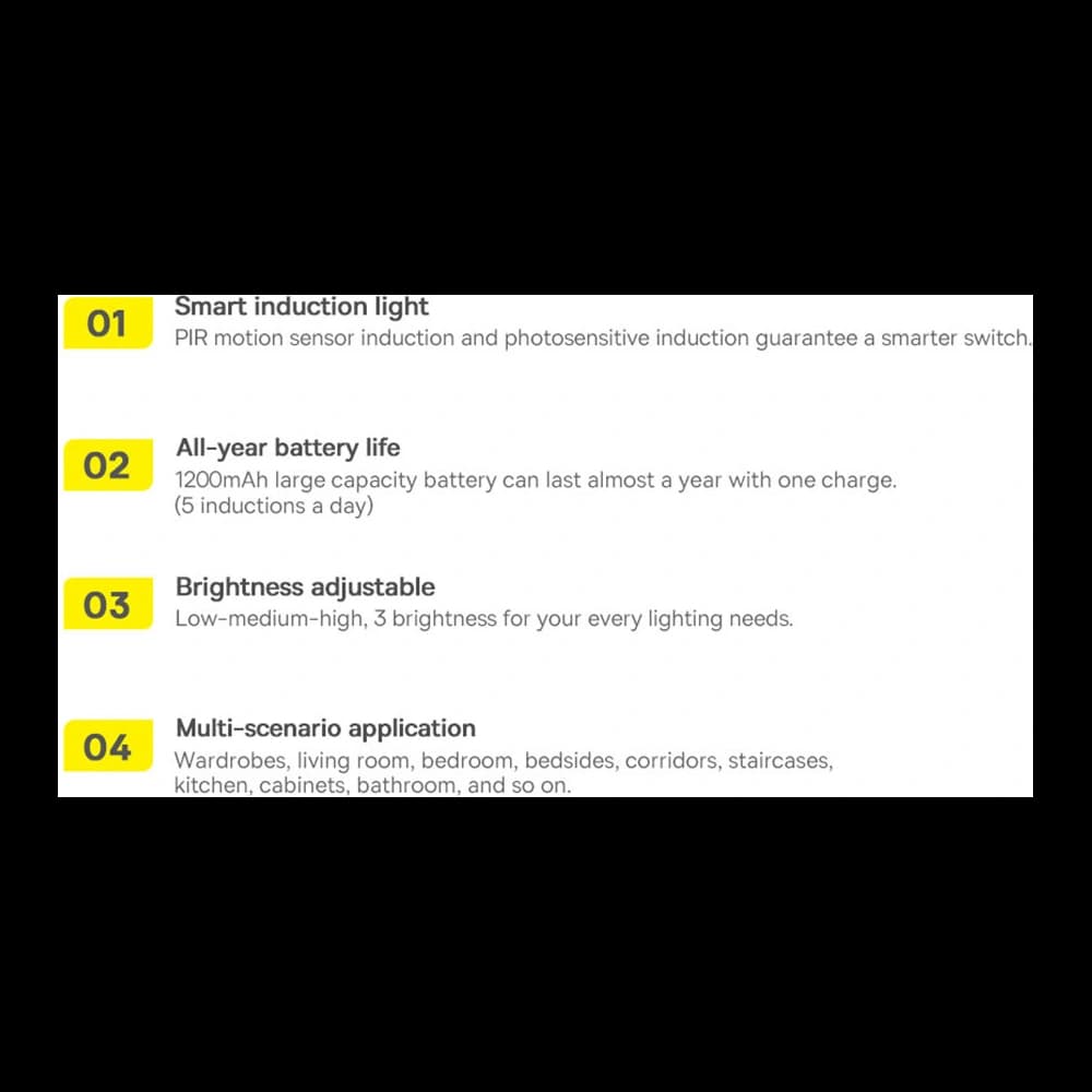 Schrankleuchte Baseus Sunshine Series mit PIR-Bewegungssensor 1200mAh weiß - 25