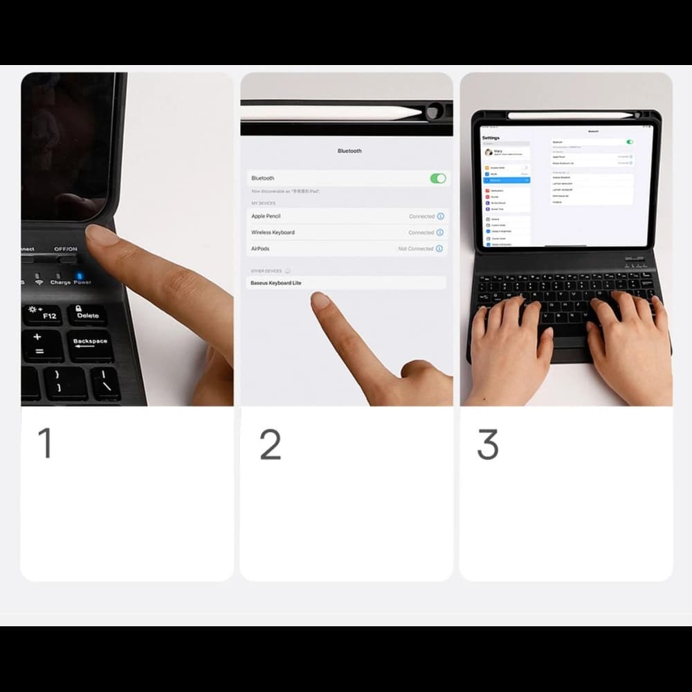 Etui z klawiaturą Baseus Brilliance Apple iPad Pro 12.9 2018/2020/2021 (3., 4. i 5. generacji) biały - 25