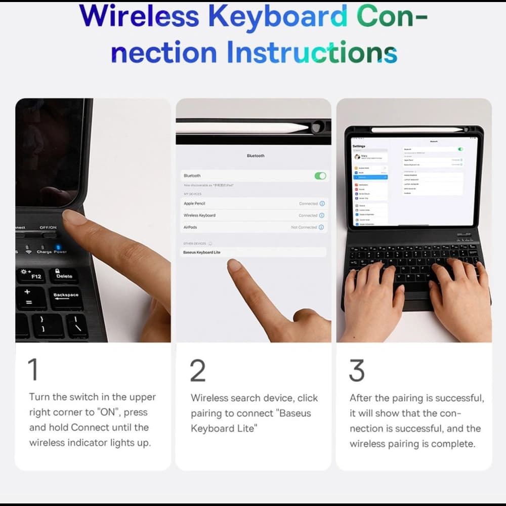 Etui z klawiaturą Baseus Brilliance Apple iPad Pro 12.9 2018/2020/2021 (3., 4. i 5. generacji) biały - 26