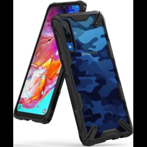 Case Ringke Fusion-X Design Samsung Galaxy A70 Camo (Moro) Schwarz