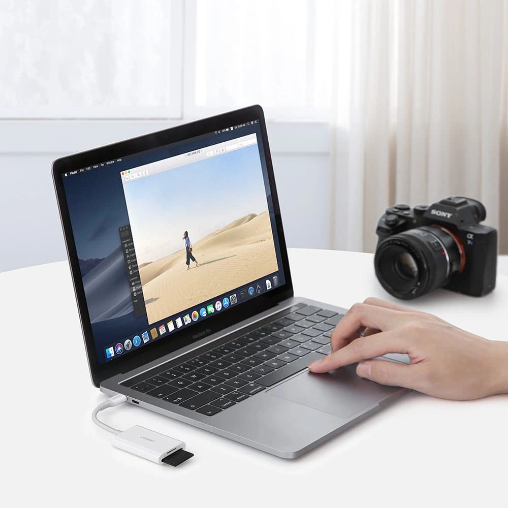 UGREEN CM265 memory card reader OTG SD 4.0 / micro SD (TF) 4.0 (UHS-II, UHS-2 - 280 MBps) to USB Type C 3.2 Gen 1 white - 3