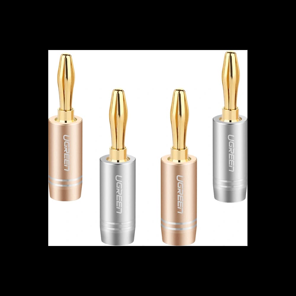 Aluminium-Audio-Stecker UGREEN AV149, vergoldet, mehrfarbig, Bananenstecker [4 pack] - 1