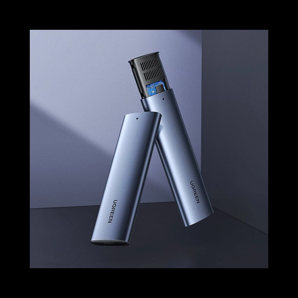 Gehäuse für M.2-Festplatte UGREEN CM400 USB 3.2 Gen 2 (SuperSpeed USB 10 Gbps) + USB-C-Kabel 0,5m grau - 2