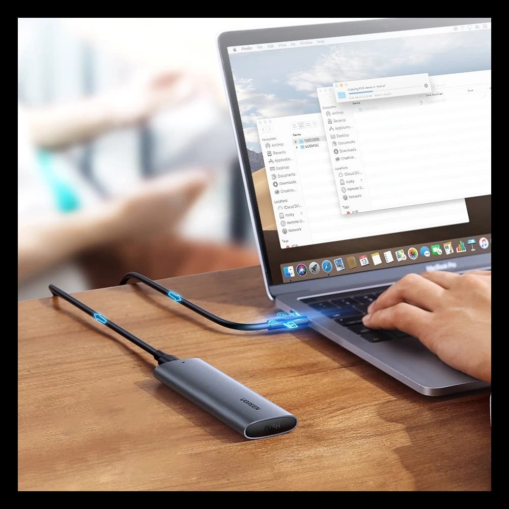 Gehäuse für M.2-Festplatte UGREEN CM400 USB 3.2 Gen 2 (SuperSpeed USB 10 Gbps) + USB-C-Kabel 0,5m grau - 3