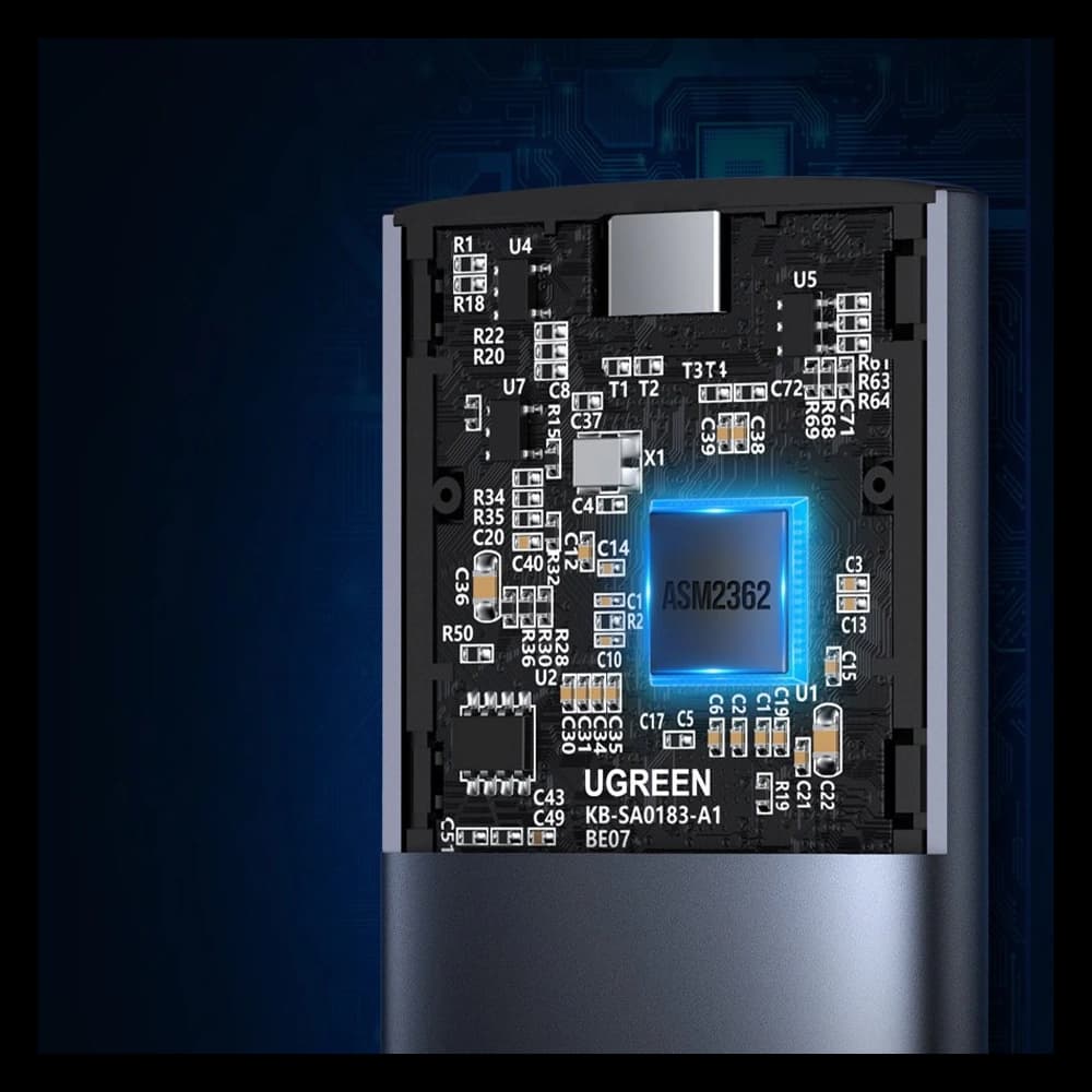 Gehäuse für M.2-Festplatte UGREEN CM400 USB 3.2 Gen 2 (SuperSpeed USB 10 Gbps) + USB-C-Kabel 0,5m grau - 6