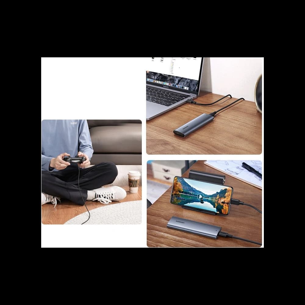 Gehäuse für M.2-Festplatte UGREEN CM400 USB 3.2 Gen 2 (SuperSpeed USB 10 Gbps) + USB-C-Kabel 0,5m grau - 8