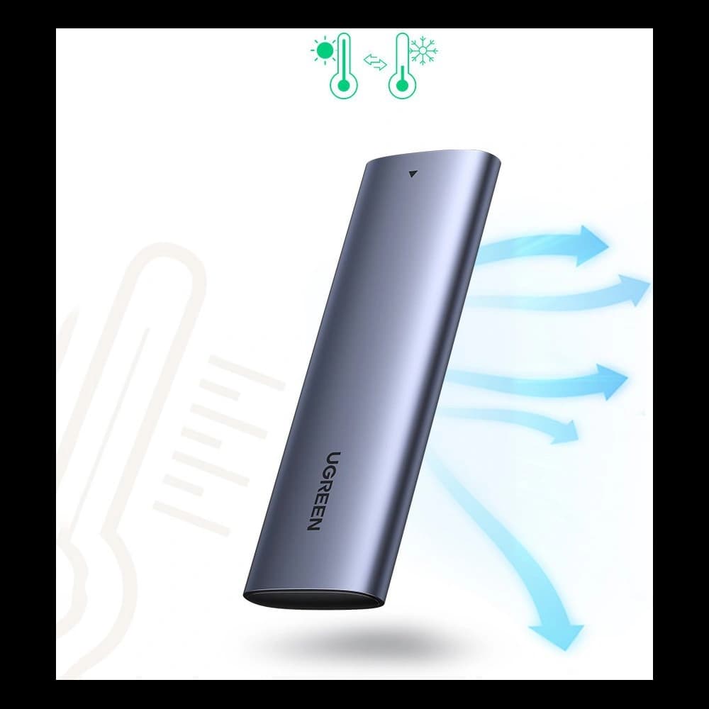 Gehäuse für M.2-Festplatte UGREEN CM400 USB 3.2 Gen 2 (SuperSpeed USB 10 Gbps) + USB-C-Kabel 0,5m grau - 11