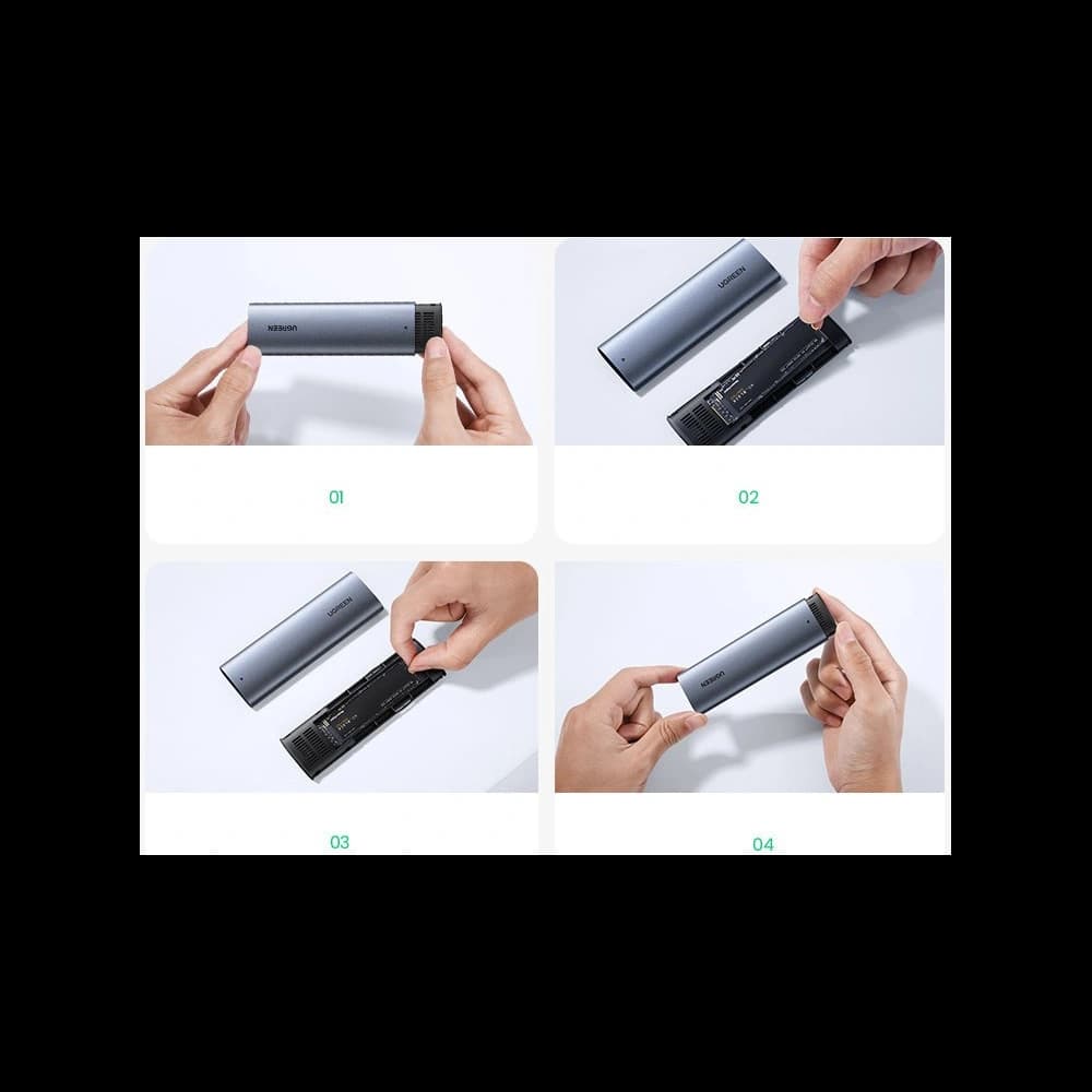 Gehäuse für M.2-Festplatte UGREEN CM400 USB 3.2 Gen 2 (SuperSpeed USB 10 Gbps) + USB-C-Kabel 0,5m grau - 13