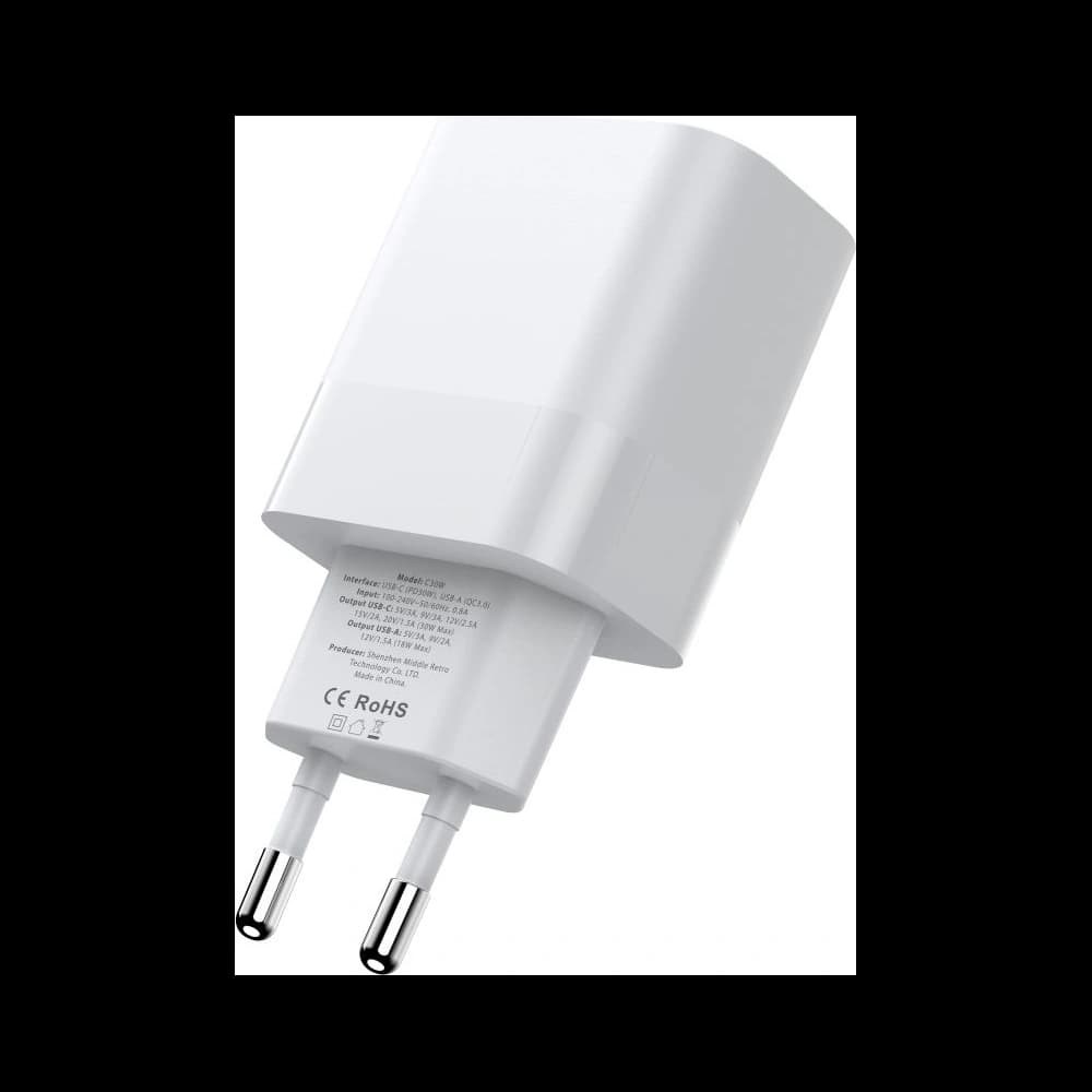 Tech-Protect C30W 2-port Network Charger PD 30W QC 3.0 White - 4