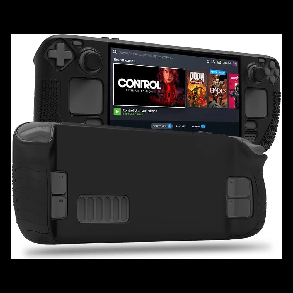 Hülle Tech-Protect TPUCarbon Valve Steam Deck LCD / OLED Schwarz - 1