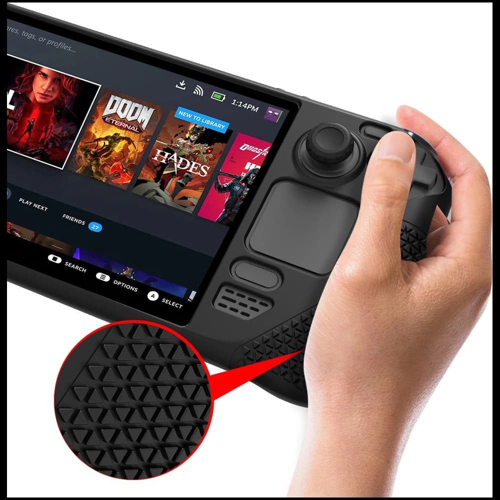 Hülle Tech-Protect TPUCarbon Valve Steam Deck LCD / OLED Schwarz - 3