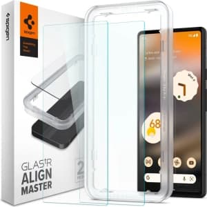 Gehärtetes Glas Spigen GLAS.tR Slim AlignMaster Google Pixel 6a [2 PACK]