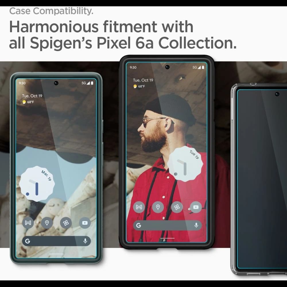 Gehärtetes Glas Spigen GLAS.tR Slim AlignMaster Google Pixel 6a [2 PACK] - 12