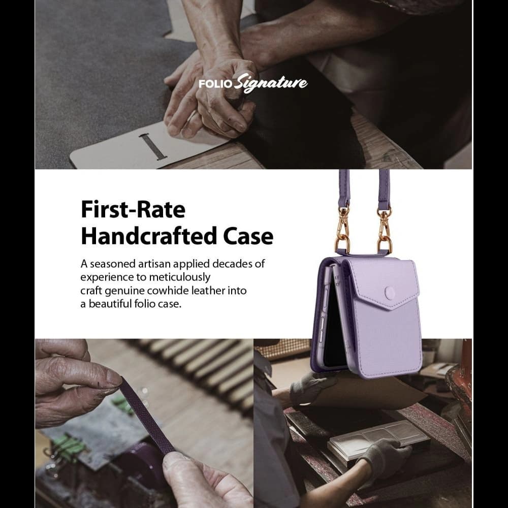 Ringke Folio Signature Card Pocket Samsung Galaxy Z Flip 3 Light Purple - 8