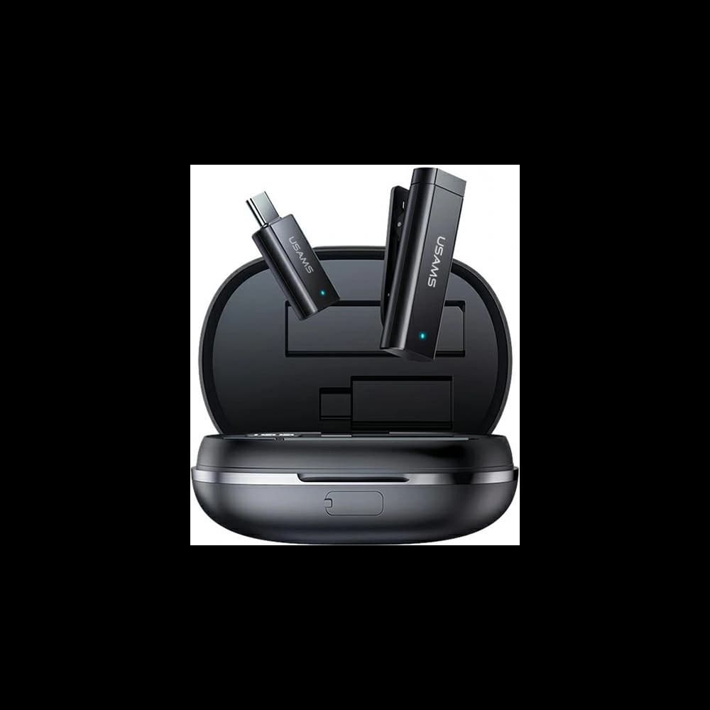 Kabelloses Ansteckmikrofon USAMS ENC 2.4G Wireless Lavalier Mikrofon USB-C + 2x Adapter ZB247MKF01 - 1