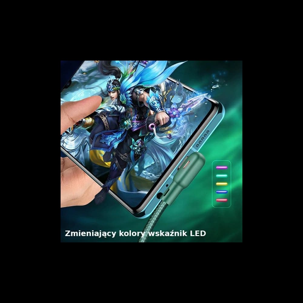 Winkelkabel USAMS U57 MicroUSB 1,2m 2A grün SJ458USB02 - 3