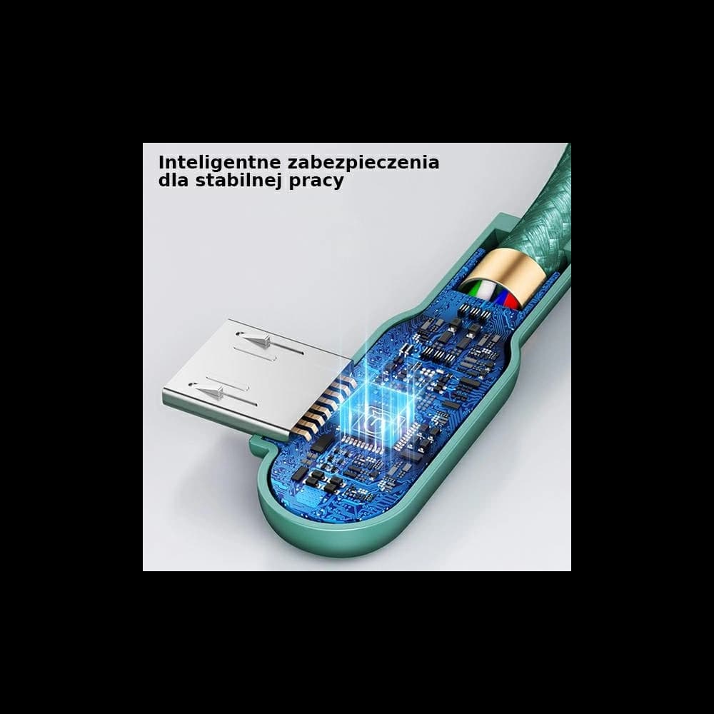 Winkelkabel USAMS U57 MicroUSB 1,2m 2A grün SJ458USB02 - 6