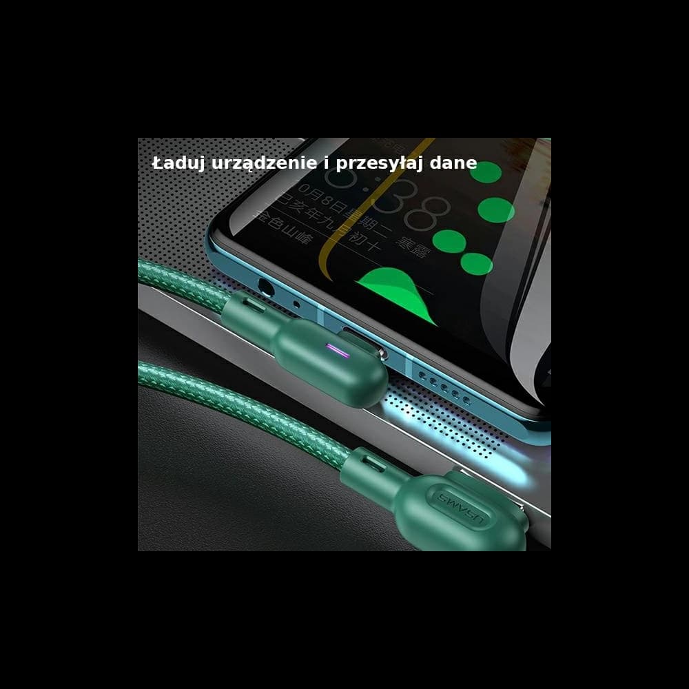 Winkelkabel USAMS U57 MicroUSB 1,2m 2A grün SJ458USB02 - 8