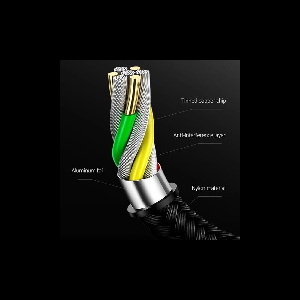 USAMS Nylon Cable U19 USB 3.0 microUSB B to external drive 1m black SJ272USB01 (US-SJ272) - 5