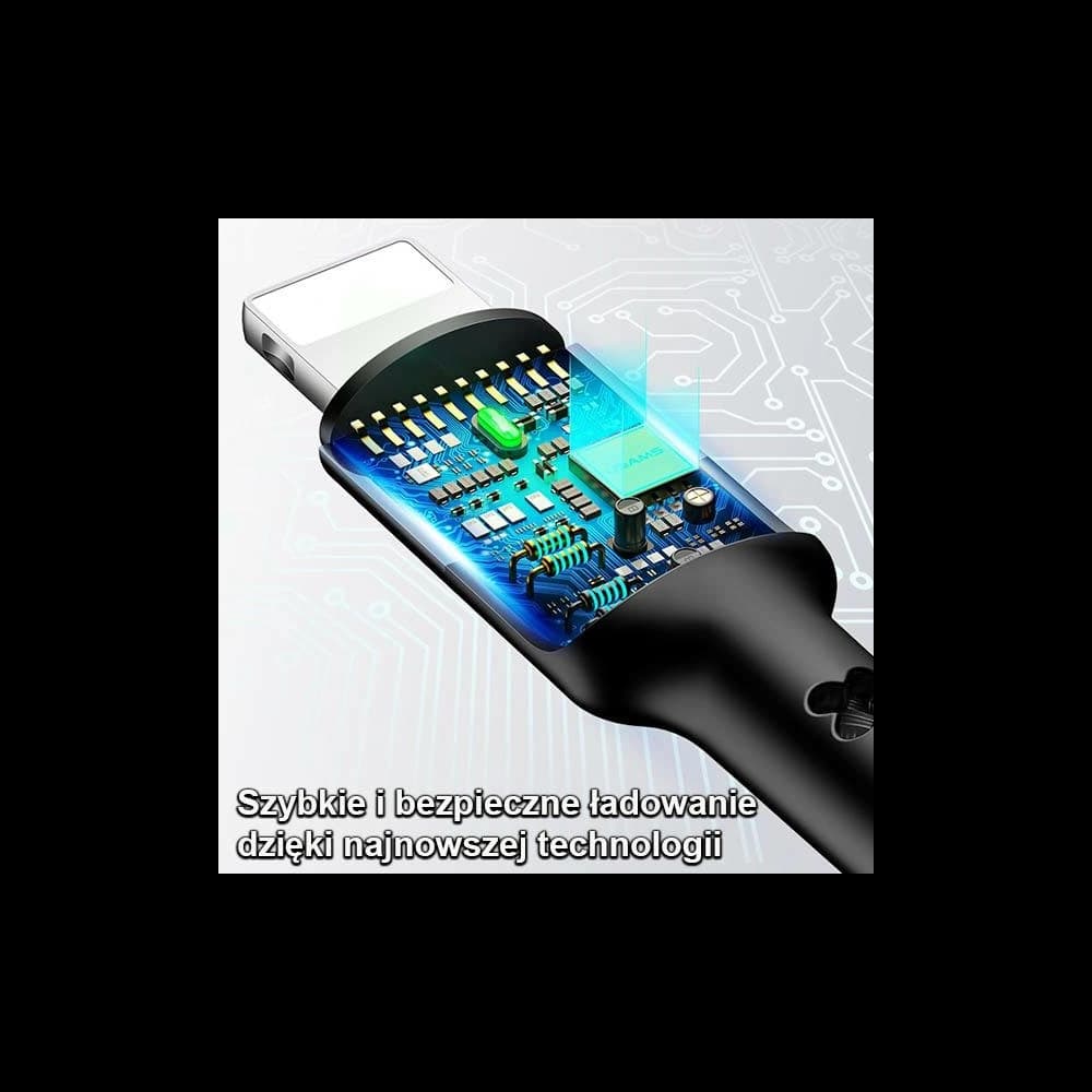 USAMS Nylon Cable U26 4in1 1.5m 2A Fast Charge Springs (2xLightning/microUSB/USB-C) SJ349USB01 (US-SJ349) - 7