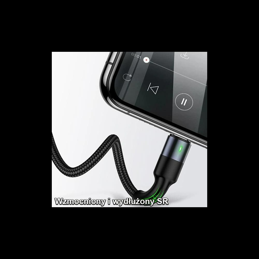 USAMS Nylon Cable U26 4in1 1.5m 2A Fast Charge Springs (2xLightning/microUSB/USB-C) SJ349USB01 (US-SJ349) - 10