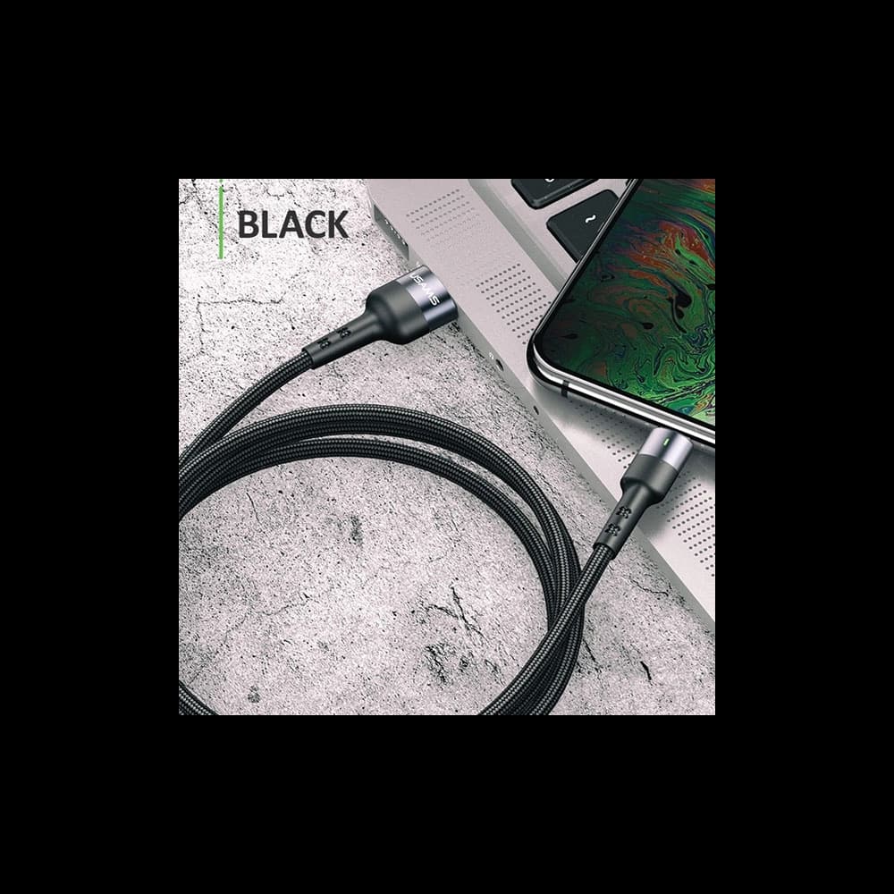 USAMS Nylon Cable U26 Lightning 1m 2A Fast Charging black SJ311IP01 (US-SJ311) - 2