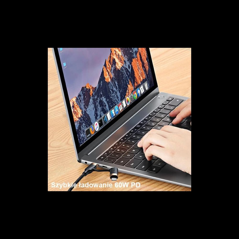 USAMS U62 2xUSB-C/USB-A /lightning 1,2m PD Fast Charge geflochtenes Kabel schwarz SJ483USB01 - 4