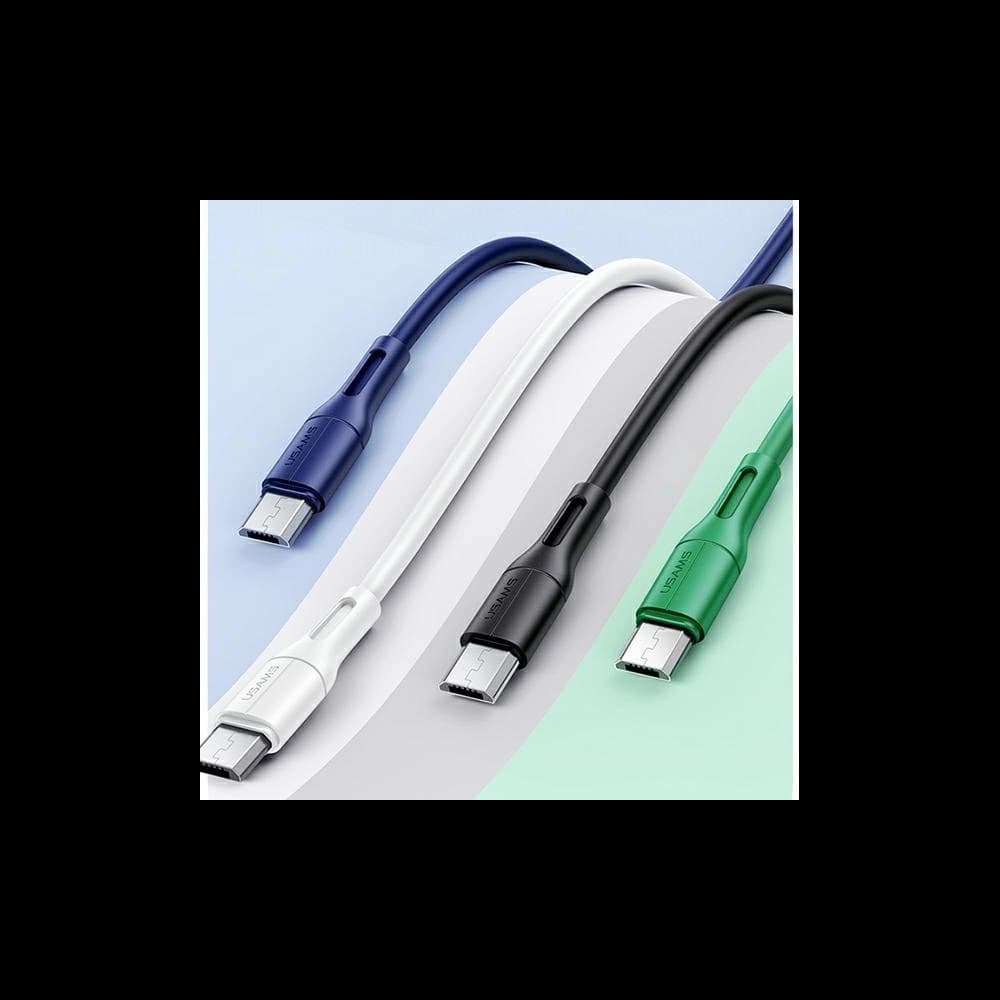 USAMS U68 Kabel microUSB 2A Schnellladung 1m schwarz/schwarz SJ502USB01 - 2