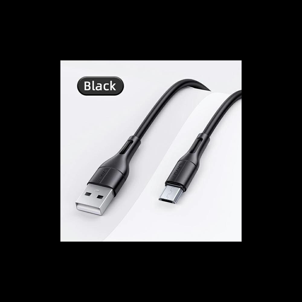 USAMS U68 Kabel microUSB 2A Schnellladung 1m schwarz/schwarz SJ502USB01 - 9
