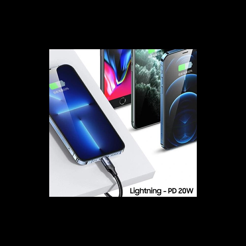 Kabel USAMS U71 USB-C/Lightning auf USB-C 1,2m 100W PD Fast Charge schwarz SJ550USB01 - 5