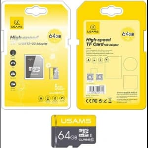 USAMS 64GB 10C Speicherkarte + Adapter ZB119TF01