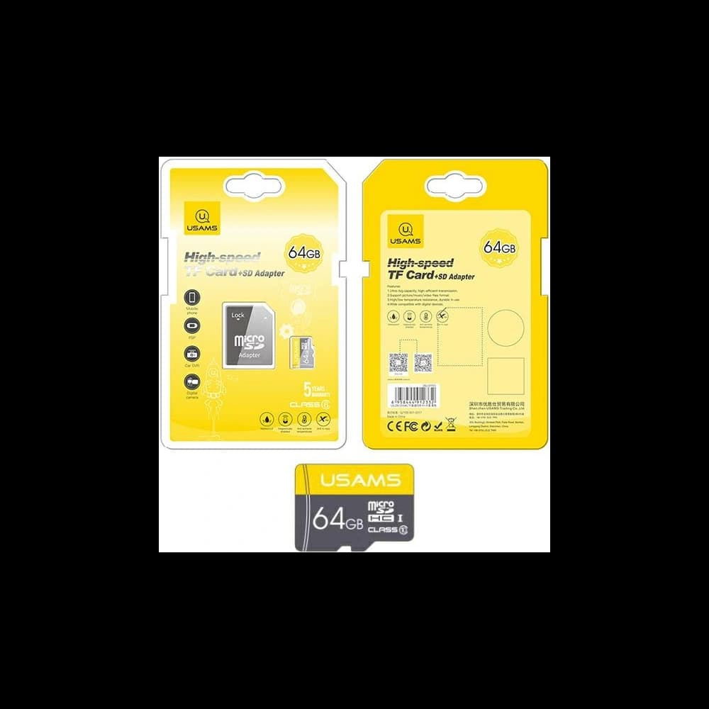 USAMS 64GB 10C Speicherkarte + Adapter ZB119TF01 - 1