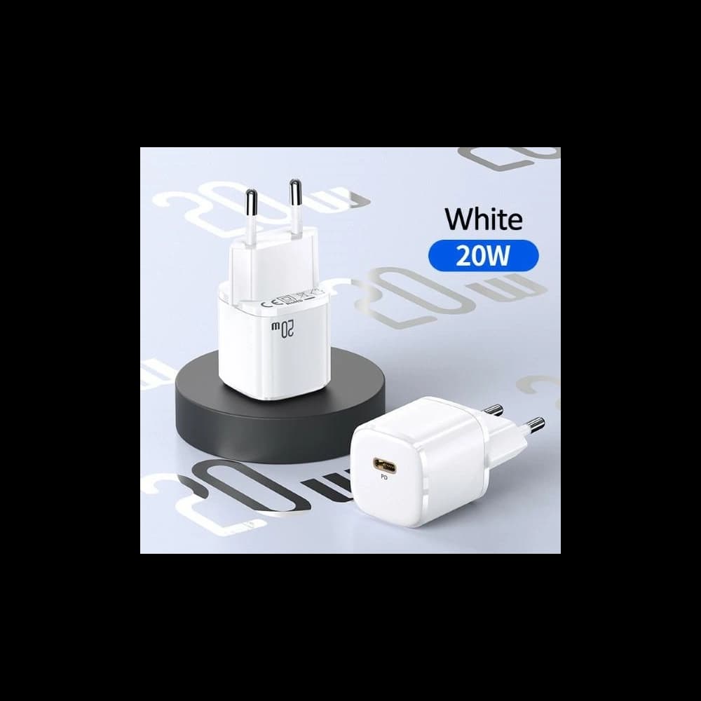 USAMS Wall Charger 1xUSB-C T36 mini 20W PD3.0 Fast Charging white CC124TC02 (US-CC124) - 2
