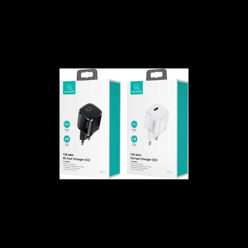 USAMS Wall Charger 1xUSB-C T36 mini 20W PD3.0 Fast Charging white CC124TC02 (US-CC124) - 6