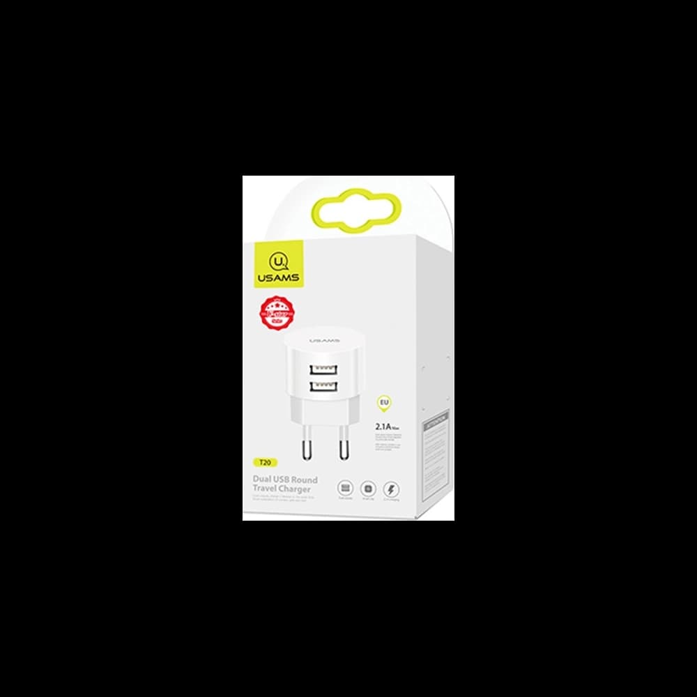 USAMS Wall Charger 2xUSB T20 2,1A round white Fast Charging CC80TC01 (US-CC080) - 4
