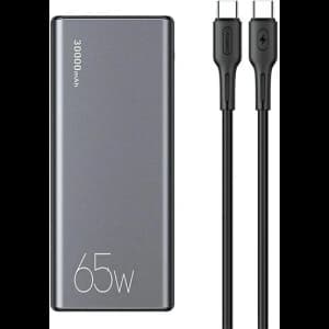 USAMS Powerbank PB59 30000mAh 65W 2xQC3.0+PD Fast Charge black CMXLOGTC01 (US-CD165) + cable USB-C-USB-C