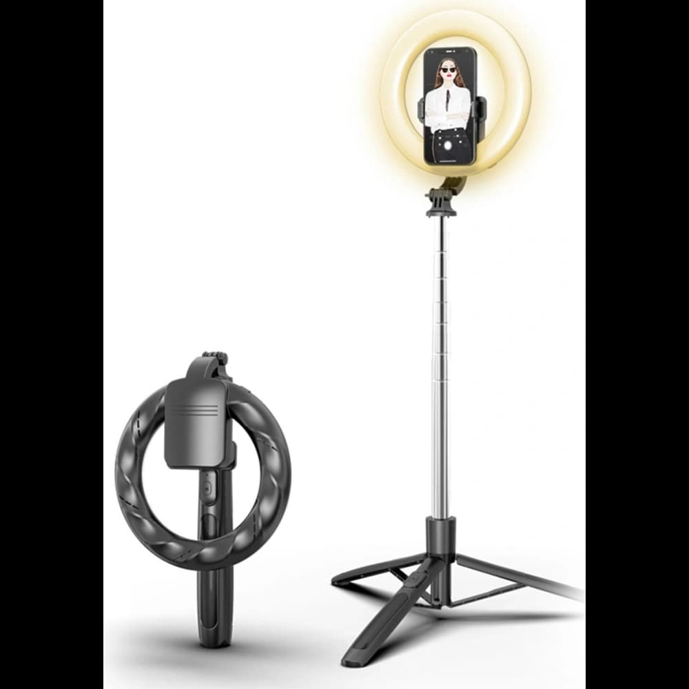 USAMS Stativ für Telefon mit LED-Lampe, schwarz/black ZB241ZJ01 - 1