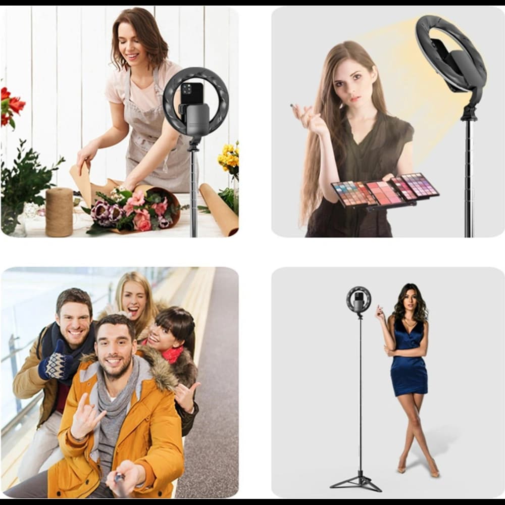 USAMS Stativ für Telefon mit LED-Lampe, schwarz/black ZB241ZJ01 - 3