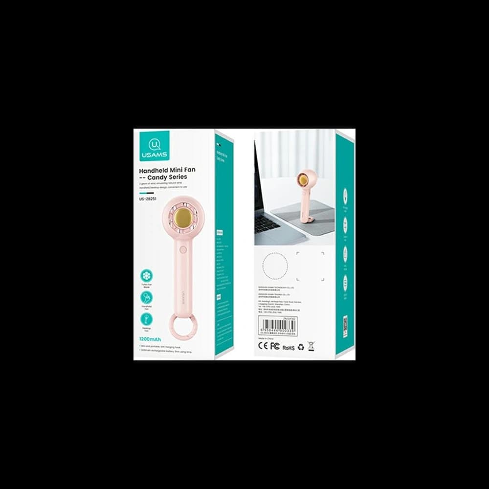 Handventilator USAMS Mini 1200mAh Candy Series rosa/pink ZB251FS02 - 6