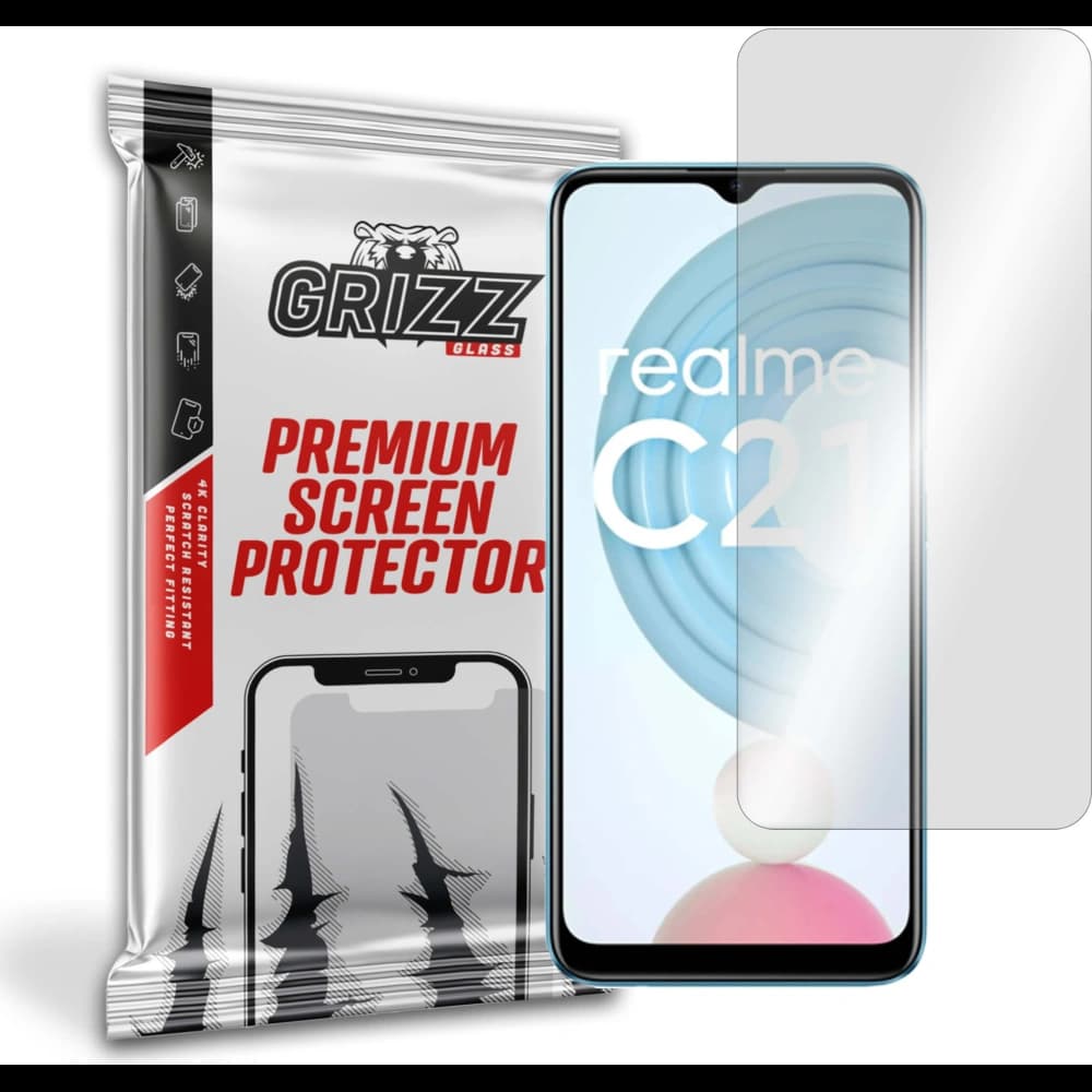 Hybriertes Glas GrizzGlass HybridGlass für Realme C21 - 1
