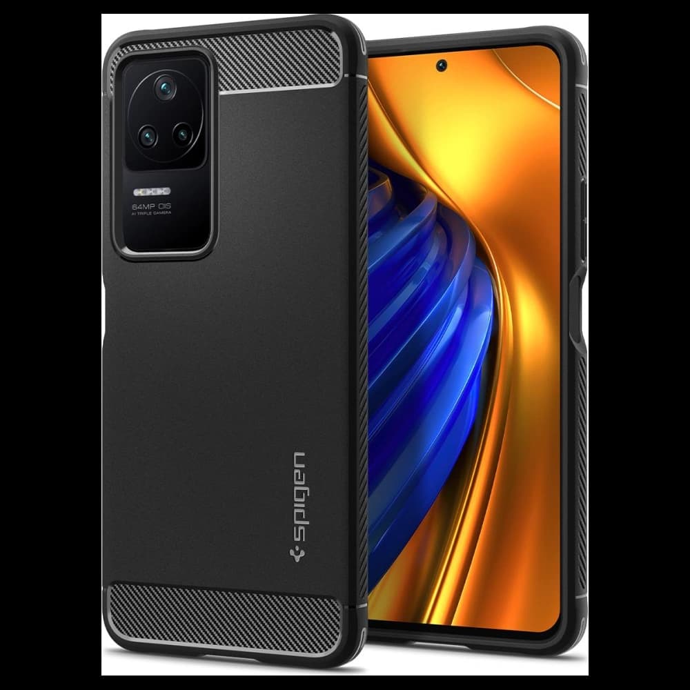 Case Spigen Rugged Armor POCO F4 Matt Schwarz - 1