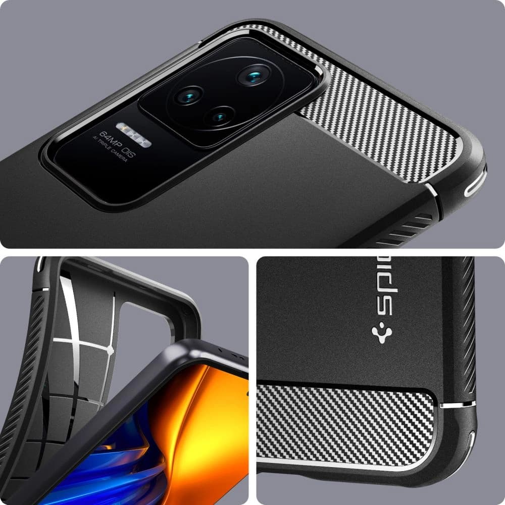 Case Spigen Rugged Armor POCO F4 Matt Schwarz - 9