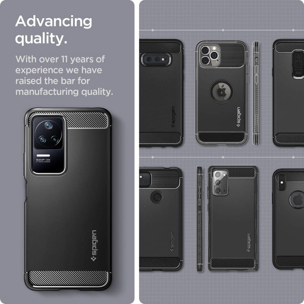 Case Spigen Rugged Armor POCO F4 Matt Schwarz - 12