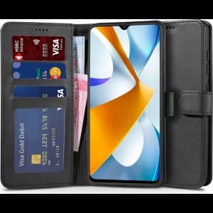 Case Tech-Protect Wallet Xiaomi POCO C40 Schwarz