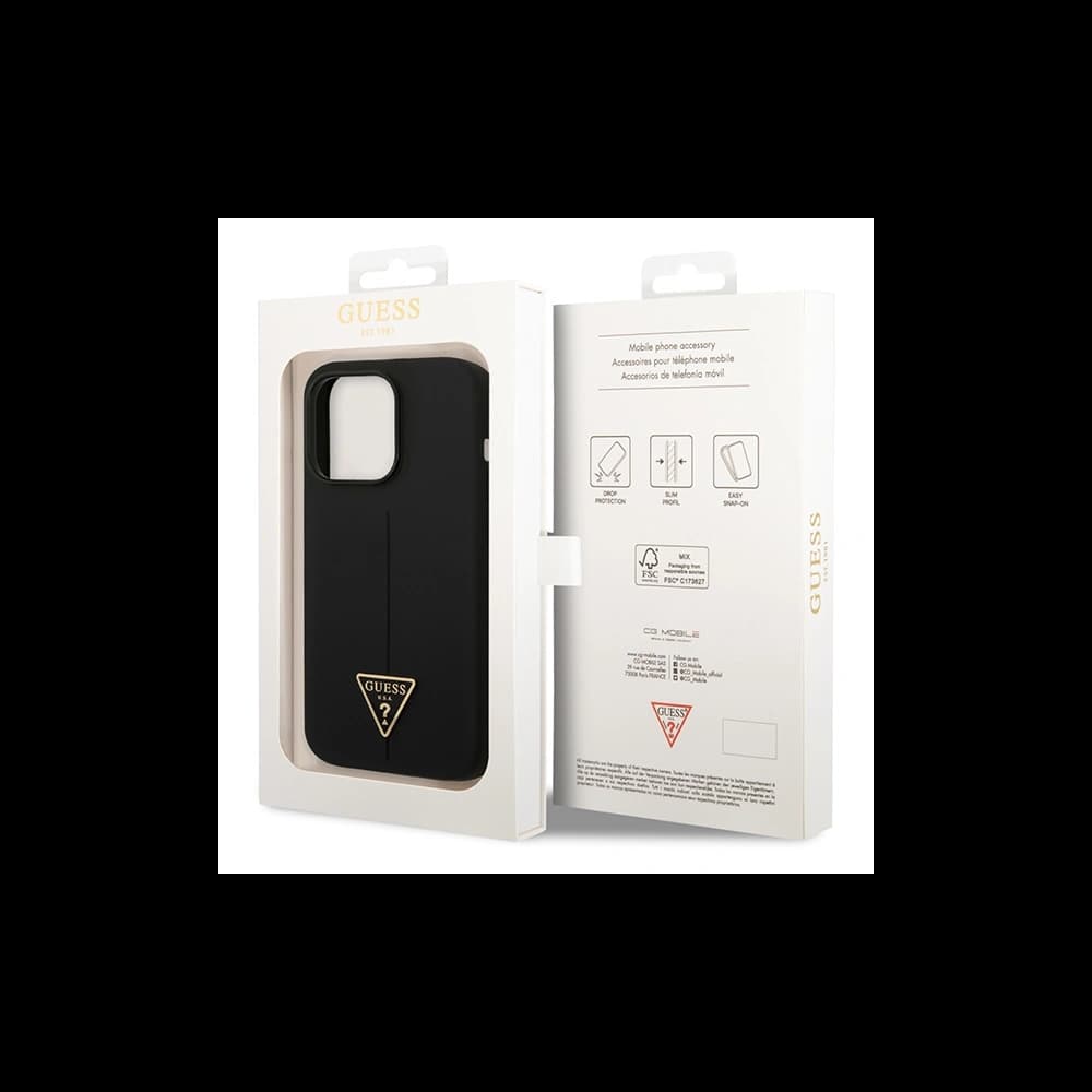 Guess GUHCP14XSLTGK Apple iPhone 14 Pro Max black hardcase Silicone Triangle - 8