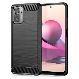 Etui Tech-Protect TPUCarbon POCO M5s/Redmi Note 10/10s Black