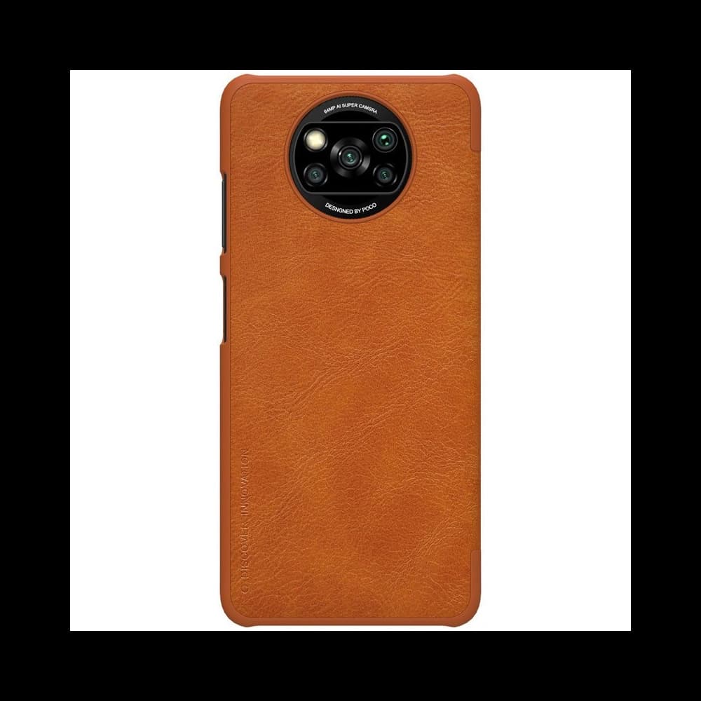 Case Nillkin Qin Xiaomi Poco X3 NFC/X3 Pro braun - 1