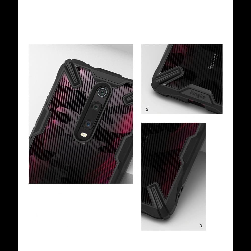 Case Ringke Fusion-X Design Xiaomi Mi 9T/Pro & Redmi K20/Pro Camo (Moro) Schwarz - 3