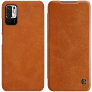 Case Nillkin Qin Xiaomi Redmi Note 10 5G braun
