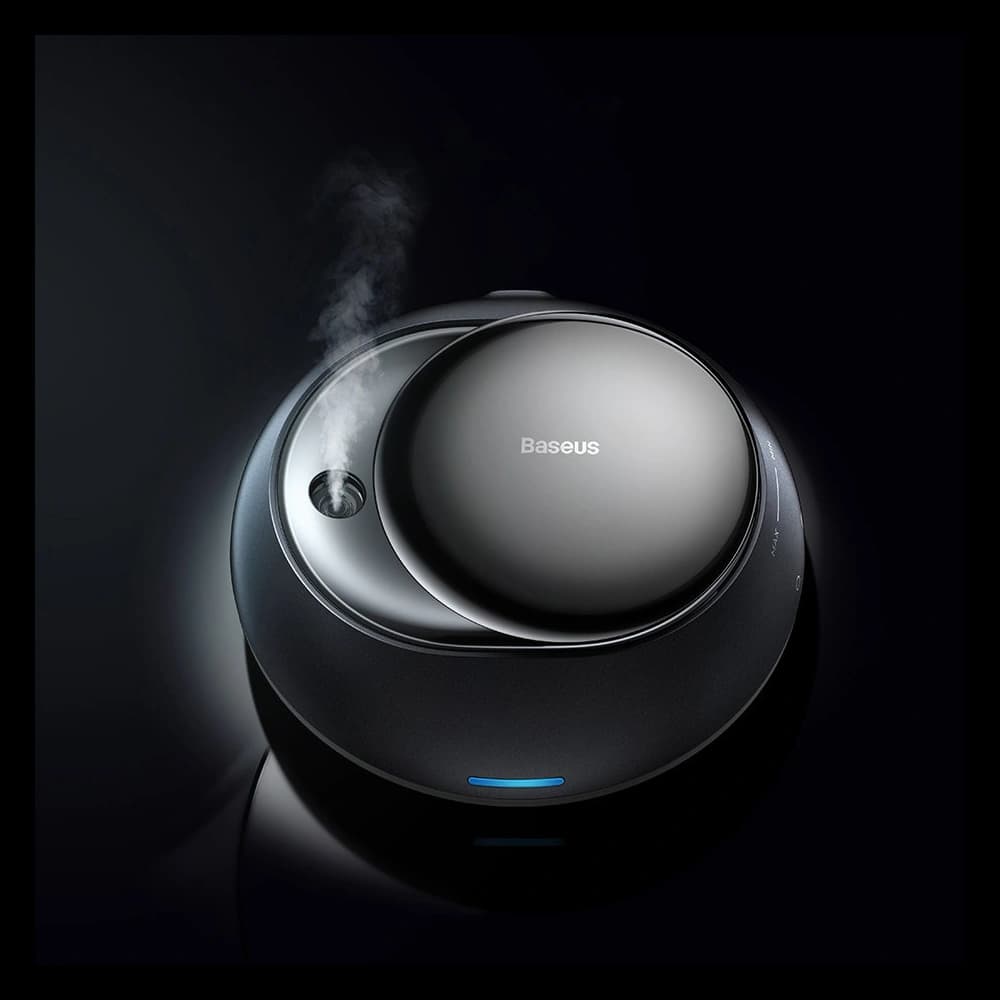 Auto-Lufterfrischer Baseus + 2 Nachfüllungen (Freesie + Basilikum mit Mandarine) + 1m schwarzes USB-C-Kabel - 12